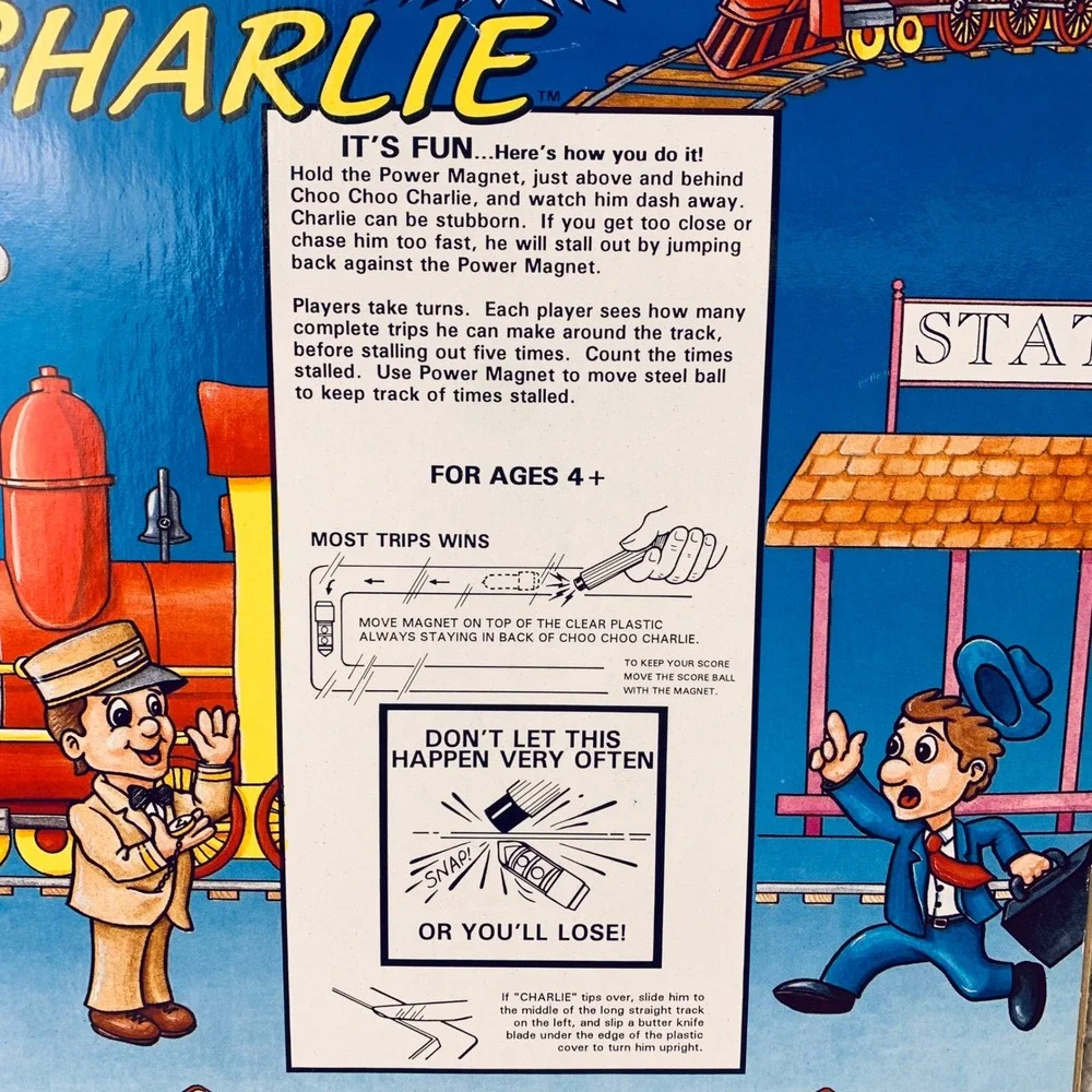 Smethport Choo Choo Charlie Magnetic Maze‎ Game Kids Blue 1992 Vintage 616 New